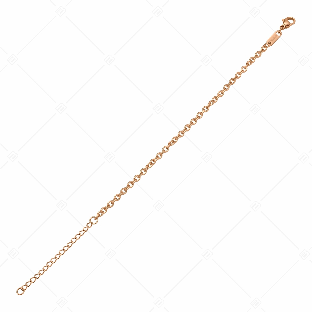 BALCANO - Cable Chain / Bracelet d'ancre en acier inoxydable plaqué or rose 18K - 3 mm (441235BC96)