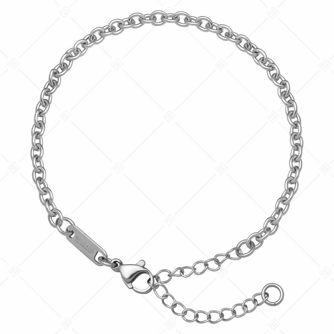BALCANO - Cable Chain / Edelstahl Ankerkette-Armband mit Hochglanzpolierung - 3 mm (441235BC97)
