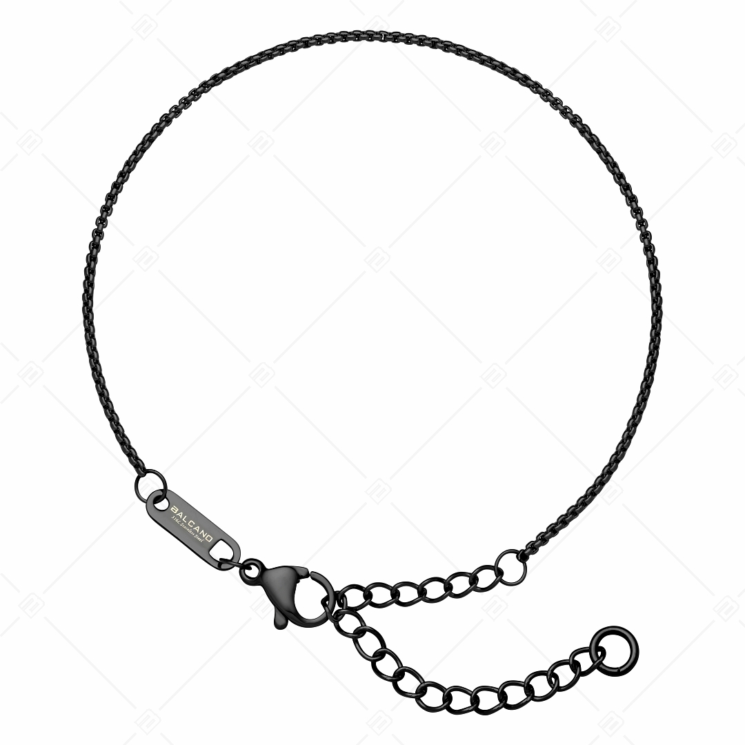 BALCANO - Round Venetian / Stainless Steel Round Venetian Chain-Bracelet, Black PVD Plated - 1,2 mm (441241BC11)