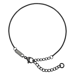 BALCANO - Round Venetian / Edelstahl Venezianer Rund Ketten-Armband mit schwarzer PVD-Beschichtung  - 1,2 mm