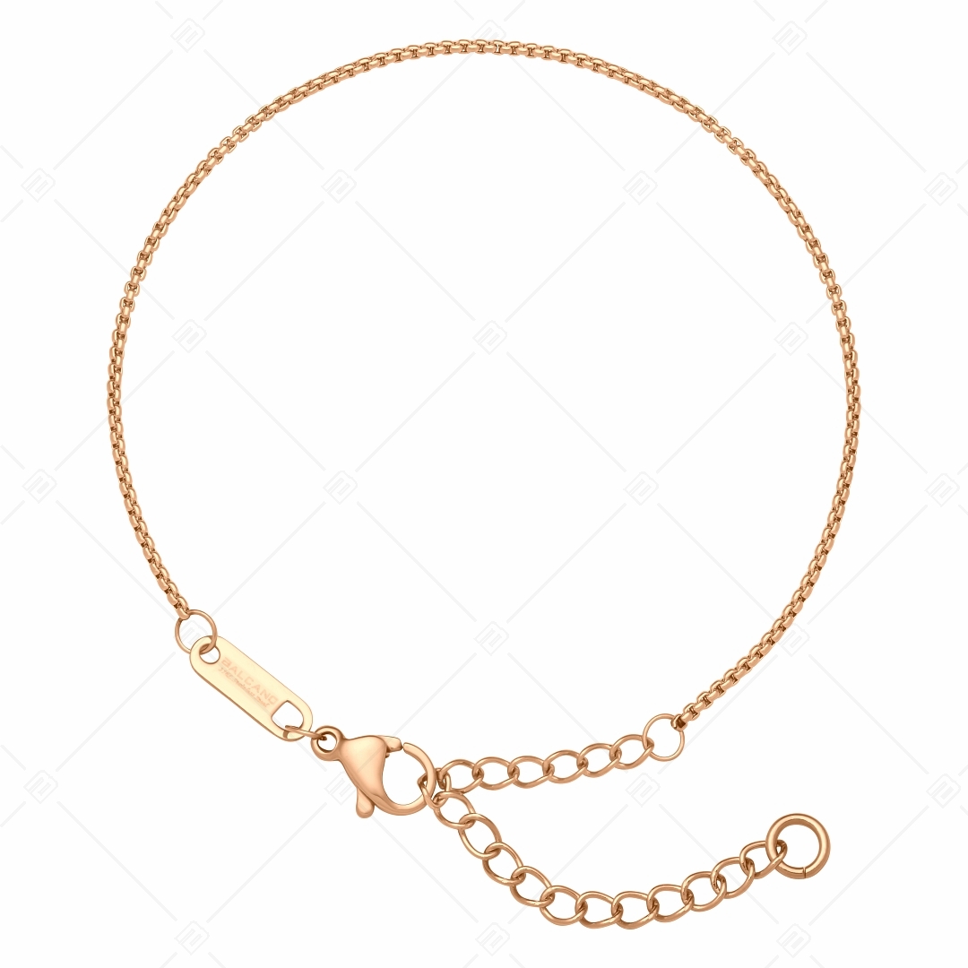 BALCANO - Round Venetian / Stainless Steel Round Venetian Chain-Bracelet, 18K Rose Gold Plated- 1,2 mm (441241BC96)