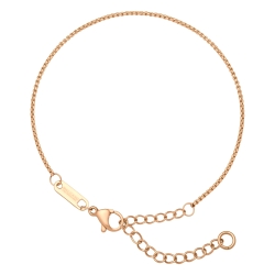 BALCANO - Round Venetian / Stainless Steel Round Venetian Chain-Bracelet, 18K Rose Gold Plated- 1,2 mm