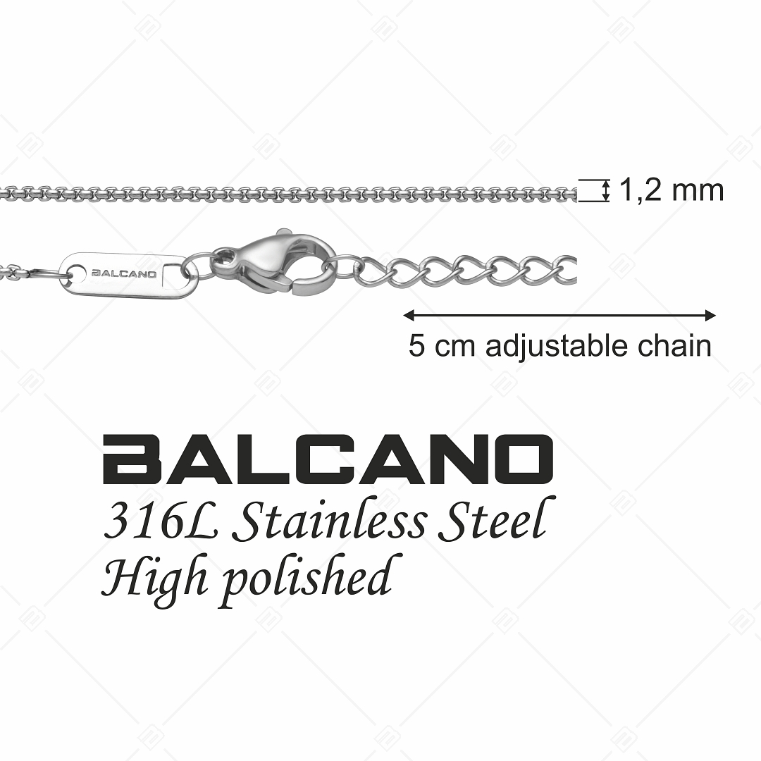 BALCANO - Round Venetian / Bracelet cube vénitien arrondi en acier inoxydable avec hautement polie - 1,2 mm (441241BC97)