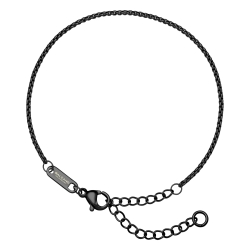 BALCANO - Round Venetian / Stainless Steel Round Venetian Chain-Bracelet, Black PVD Plated - 1,5 mm