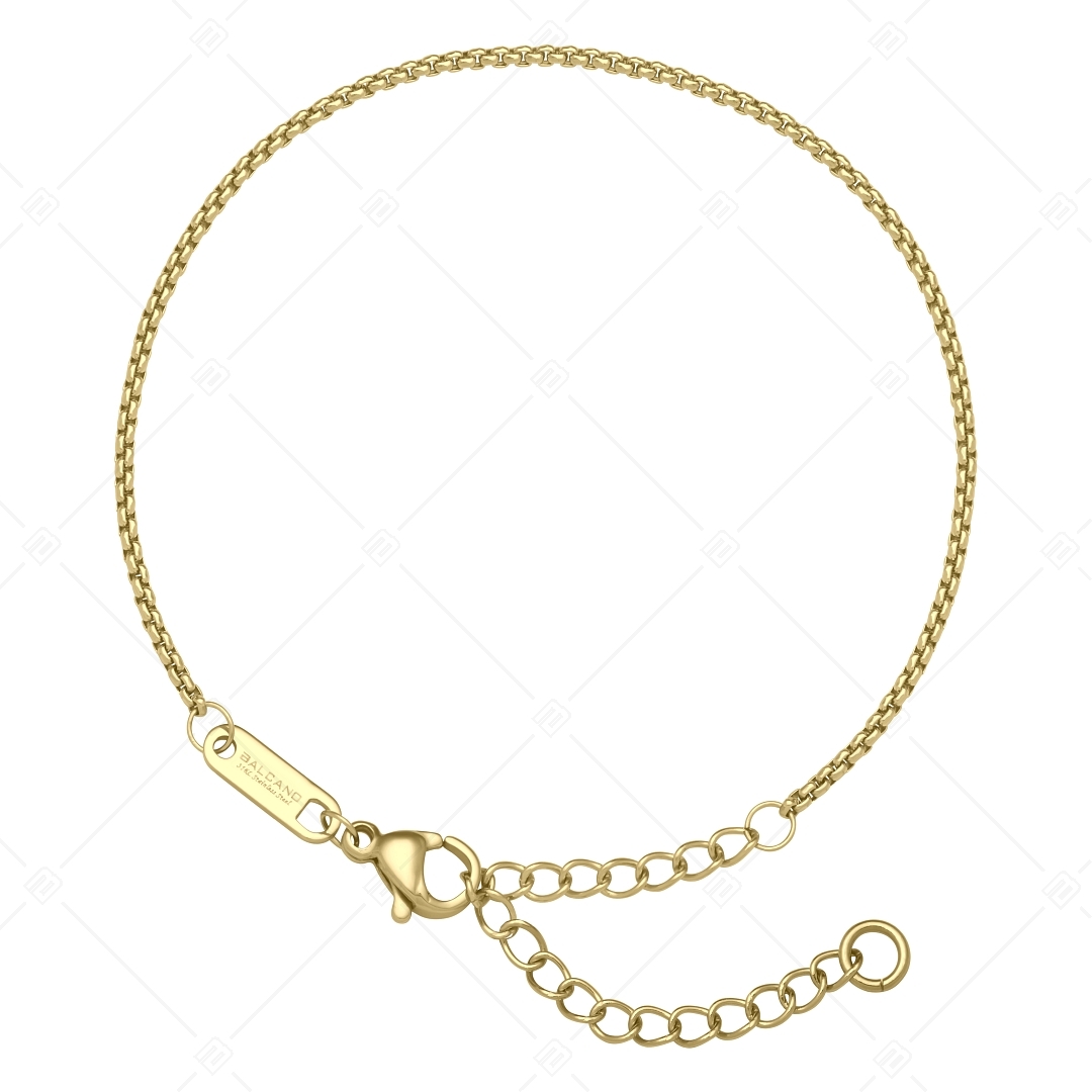 BALCANO - Round Venetian / Stainless Steel Round Venetian Chain-Bracelet, 18K Gold Plated - 1,5 mm (441242BC88)