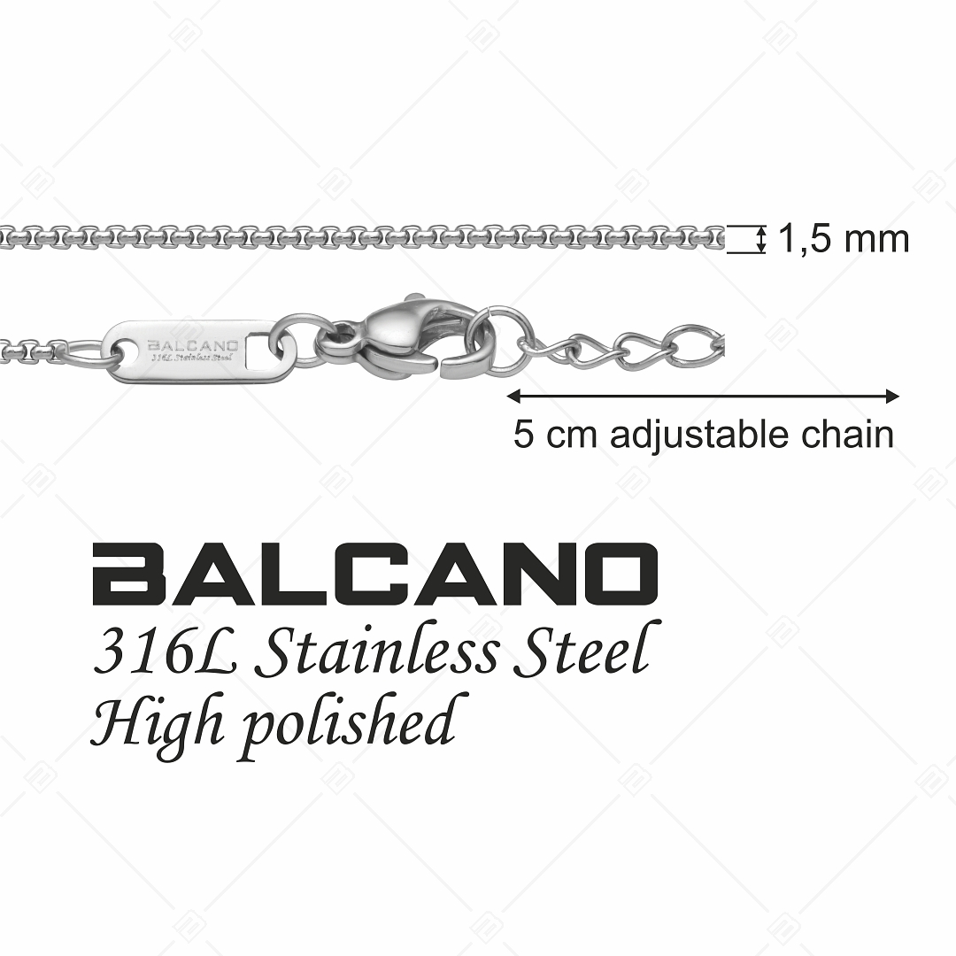 BALCANO - Round Venetian / Bracelet cube vénitien arrondi en acier inoxydable avec hautement polie - 1,5 mm (441242BC97)