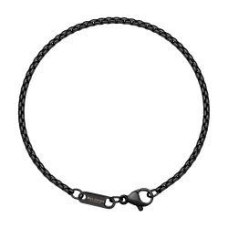 BALCANO - Round Venetian / Bracelet  cube vénitien arrondi en acier inoxydable avec revêtement PVD noir – 2 mm