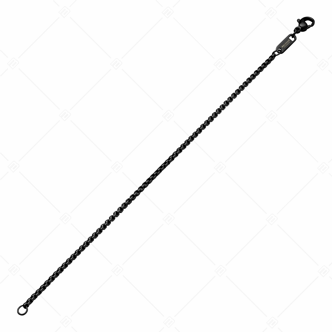BALCANO - Round Venetian / Edelstahl Venezianer Rund Ketten-Armband mit schwarzer PVD-Beschichtung - 2 mm (441243BC11)