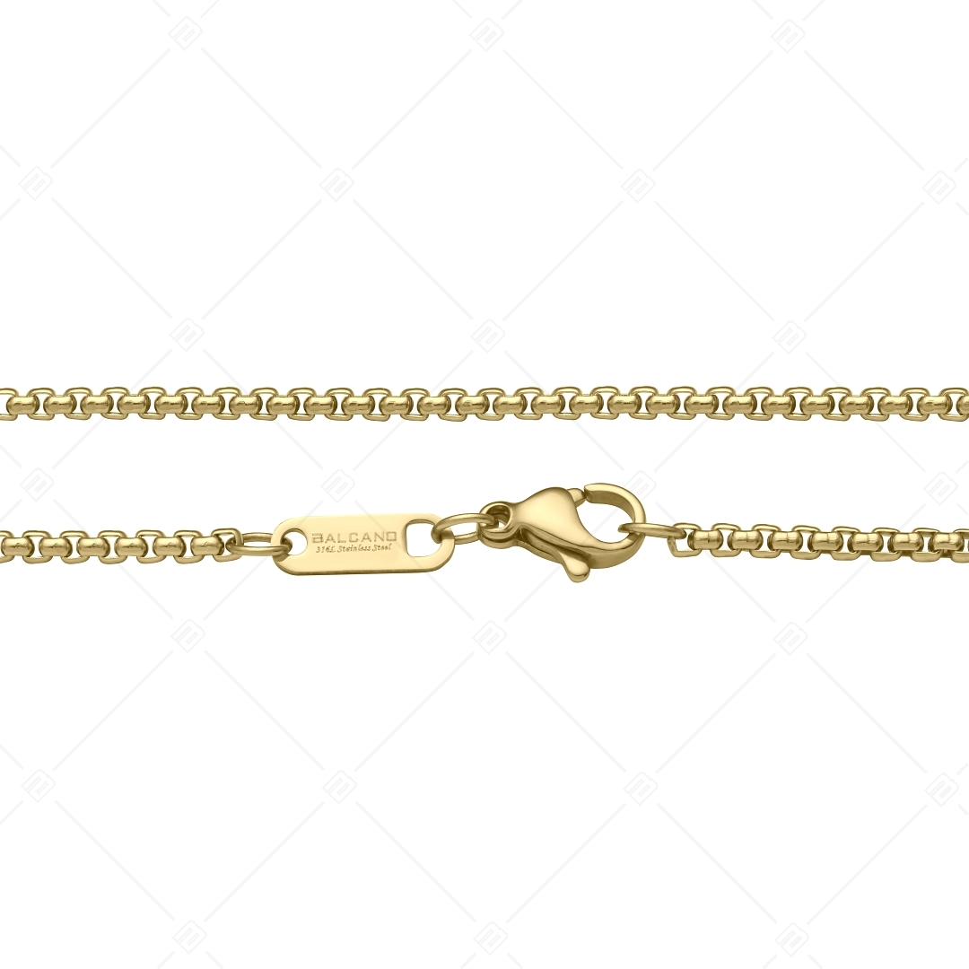 BALCANO - Round Venetian / Stainless Steel Round Venetian Chain-Bracelet, 18K Gold Plated - 2 mm (441243BC88)