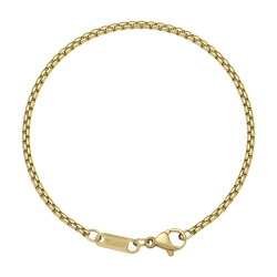 BALCANO - Round Venetian / Stainless Steel Round Venetian Chain-Bracelet, 18K Gold Plated - 2 mm