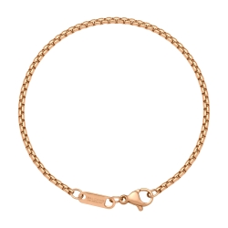 BALCANO - Round Venetian / Stainless Steel Round Venetian Chain-Bracelet, 18K Rose Gold Plated - 2 mm