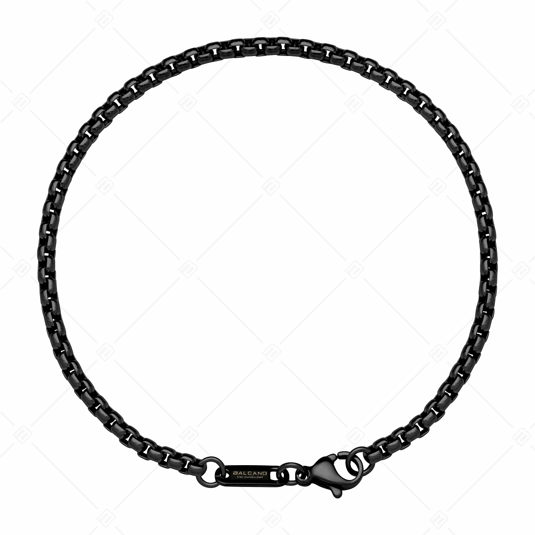 BALCANO - Round Venetian / Edelstahl Venezianer Runde Ketten-Armband mit schwarzer PVD-Beschichtung - 3 mm (441245BC11)