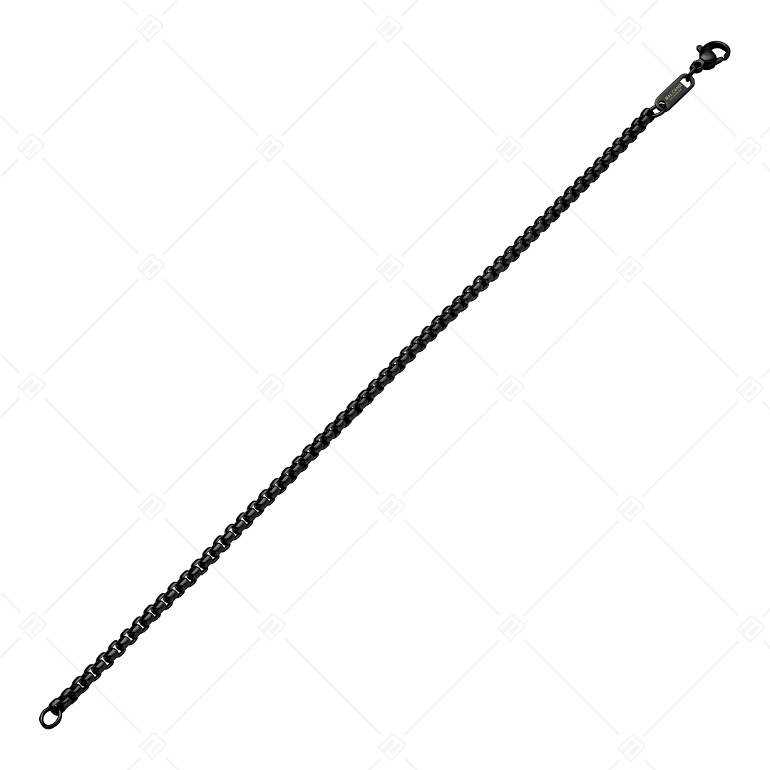 BALCANO - Round Venetian / Edelstahl Venezianer Runde Ketten-Armband mit schwarzer PVD-Beschichtung - 3 mm (441245BC11)