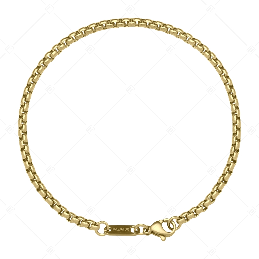 BALCANO - Round Venetian / Stainless Steel Round Venetian Chain-Bracelet, 18K Gold Plated - 3 mm (441245BC88)
