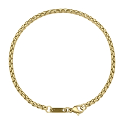 BALCANO - Round Venetian / Stainless Steel Round Venetian Chain-Bracelet, 18K Gold Plated - 3 mm