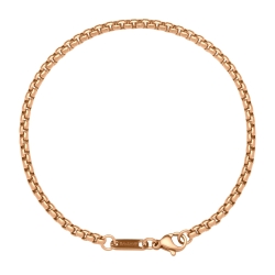 BALCANO - Round Venetian / Stainless Steel Round Venetian Chain-Bracelet, 18K Rose Gold Plated - 3 mm