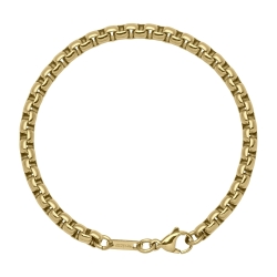 BALCANO - Round Venetian / Edelstahl Venezianer Runde Ketten-Armband mit 18K Gold Beschichtung - 5 mm