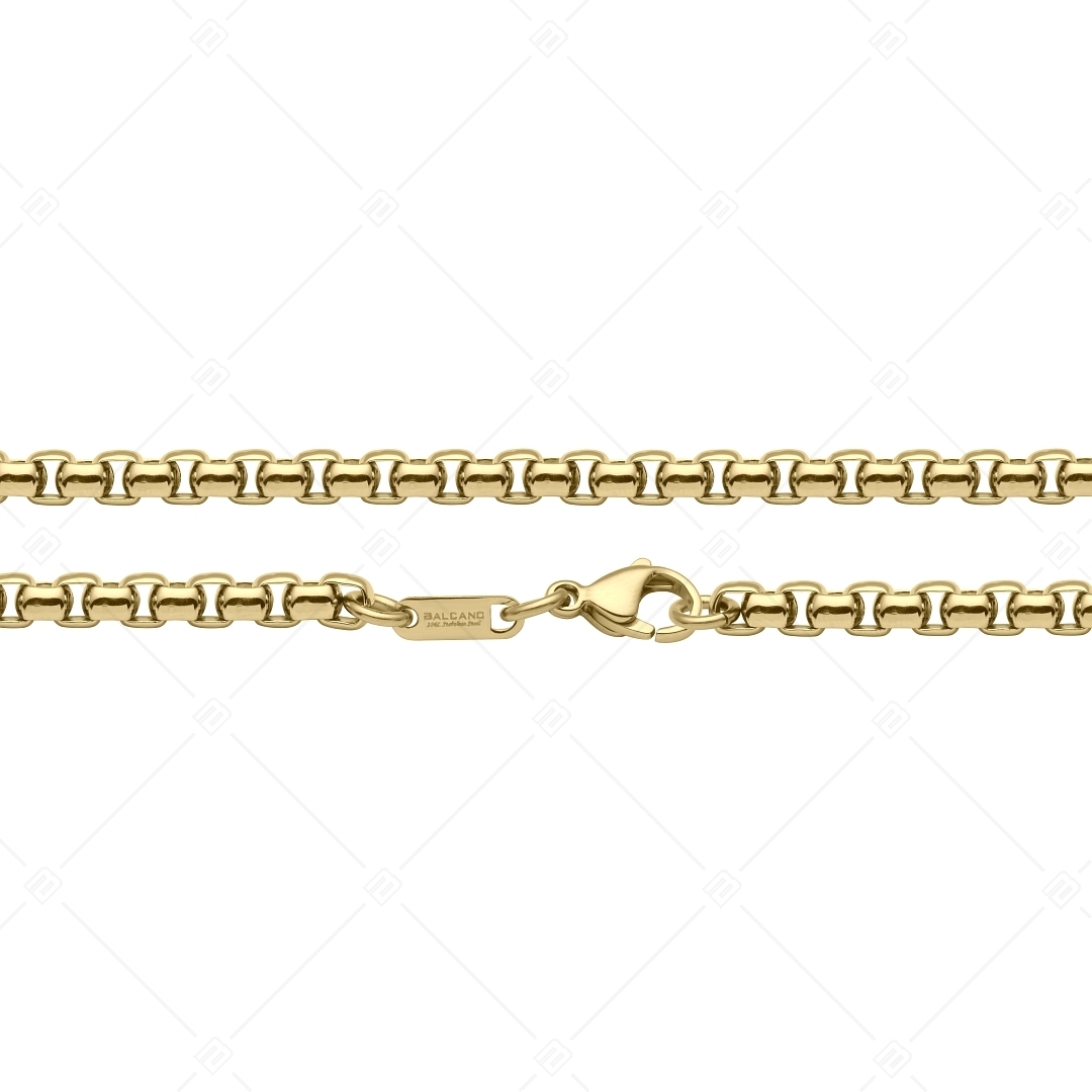 BALCANO - Round Venetian / Edelstahl Venezianer Runde Ketten-Armband mit 18K Gold Beschichtung - 5 mm (441247BC88)
