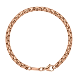 BALCANO - Round Venetian / Stainless Steel Round Venetian Chain-Bracelet, 18K Rose Gold Plated - 5 mm