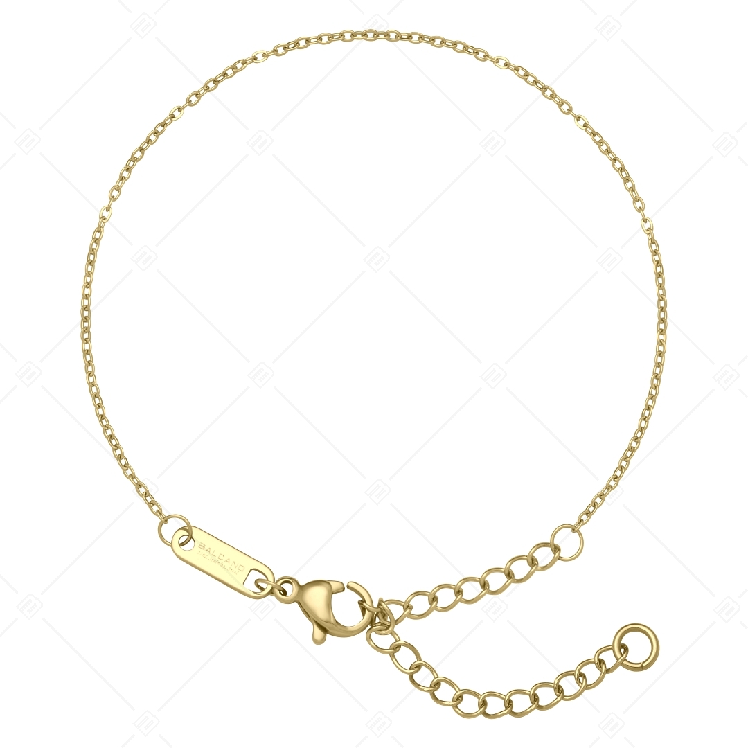 BALCANO - Flat Cable / Stainless Steel Flattened Cable Chain-Bracelet, 18K Gold Plated - 1,2 mm (441251BC88)