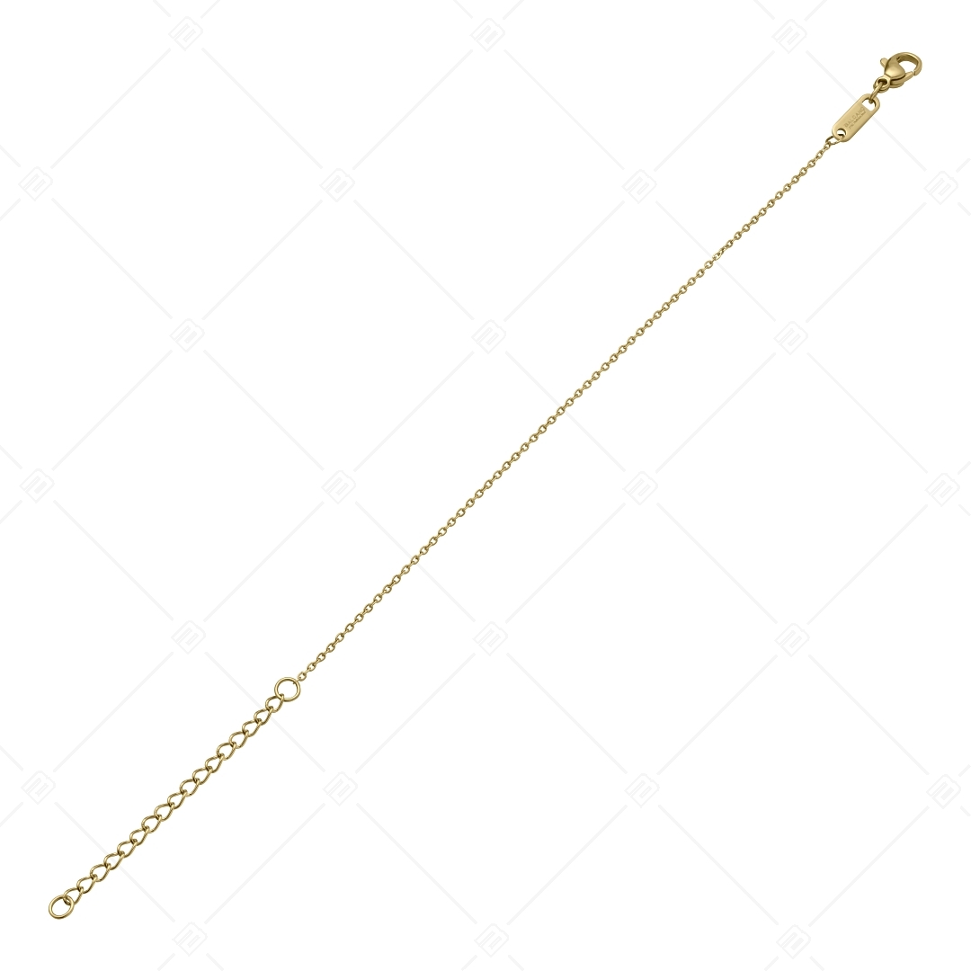 BALCANO - Flat Cable / Bracelet d'ancre à maillon plat en acier inoxydable plaqué or 18K - 1,2 mm (441251BC88)