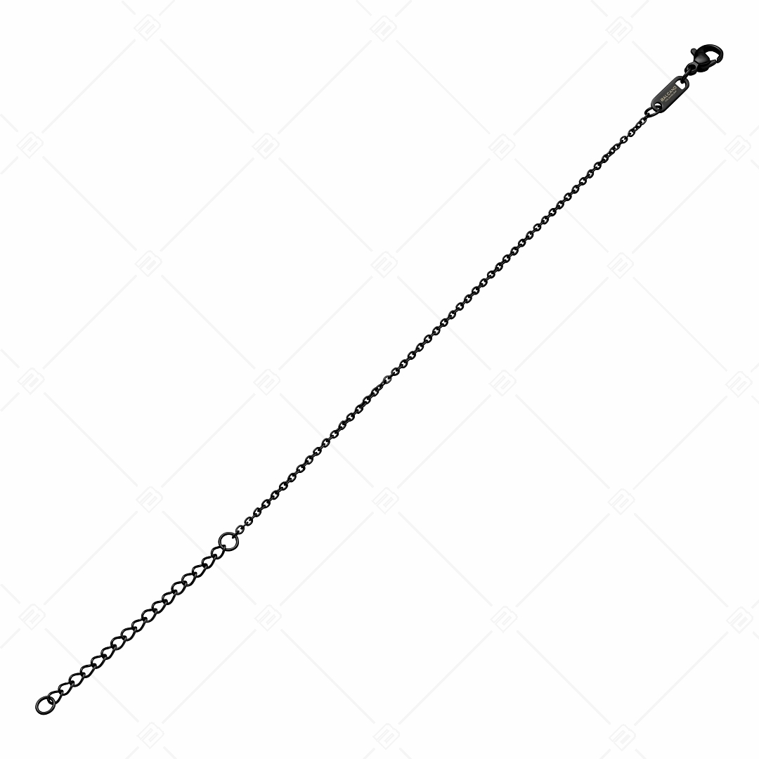 BALCANO - Flat Cable / Edelstahl Flache Ankerkette-Armband mit schwarzer PVD-Beschichtung - 1,5 mm (441252BC11)