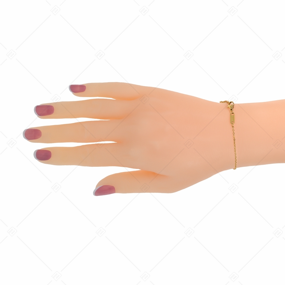BALCANO - Flat Cable / Stainless Steel Flattened Cable Chain-Bracelet, 18K Gold Plated - 1,5 mm (441252BC88)