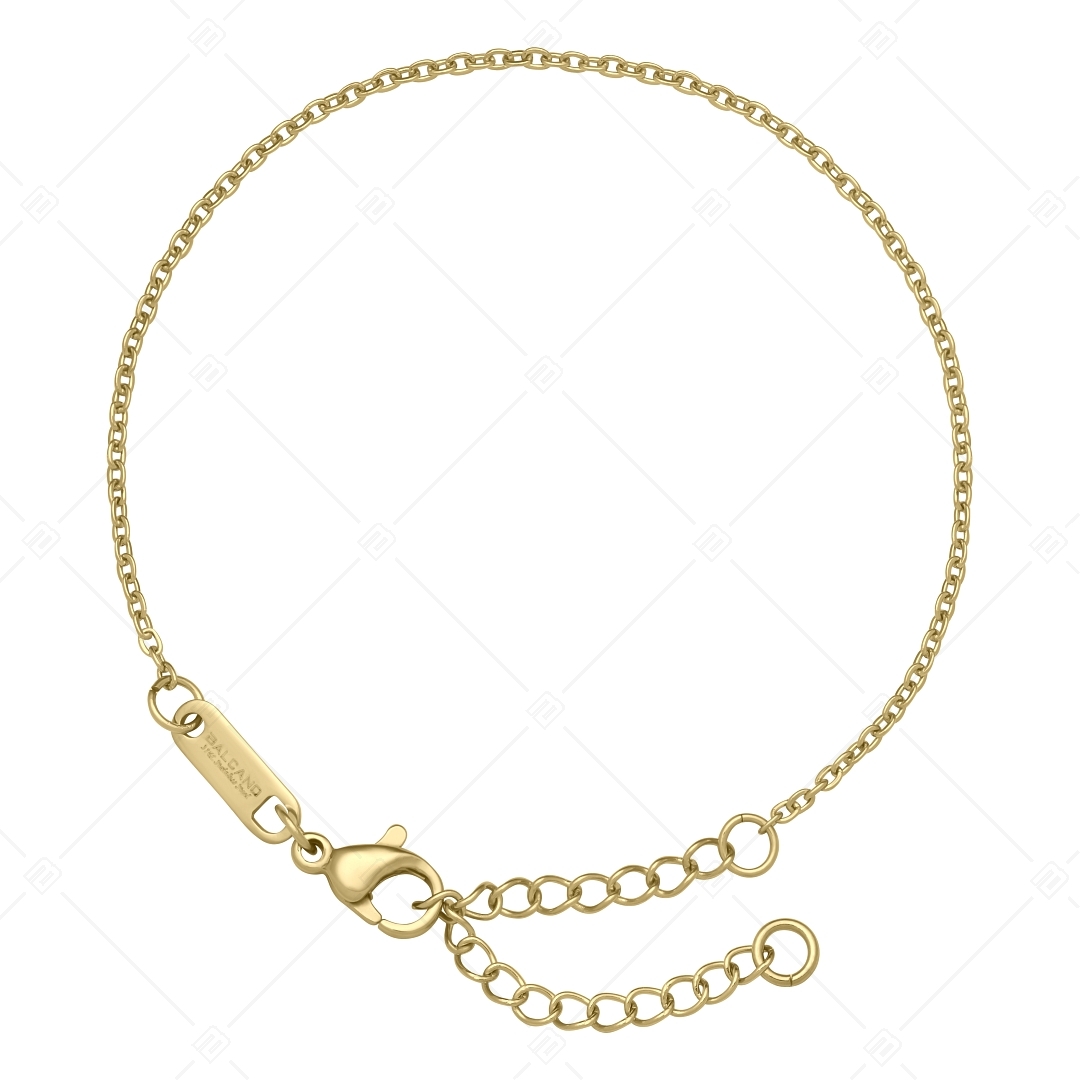 BALCANO - Flat Cable / Stainless Steel Flattened Cable Chain-Bracelet, 18K Gold Plated - 1,5 mm (441252BC88)