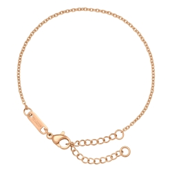 BALCANO - Flat Cable / Stainless Steel Flattened Cable Chain-Bracelet, 18K Rose Gold Plated - 1,5 mm