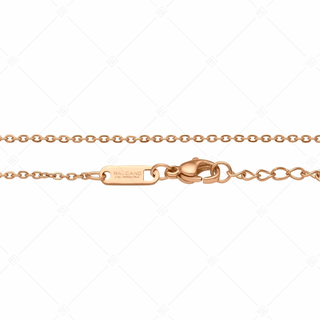 BALCANO - Flat Cable / Bracelet  d'ancre à maillon plat en acier inoxydable plaqué or rose 18K - 1,5 mm (441252BC96)