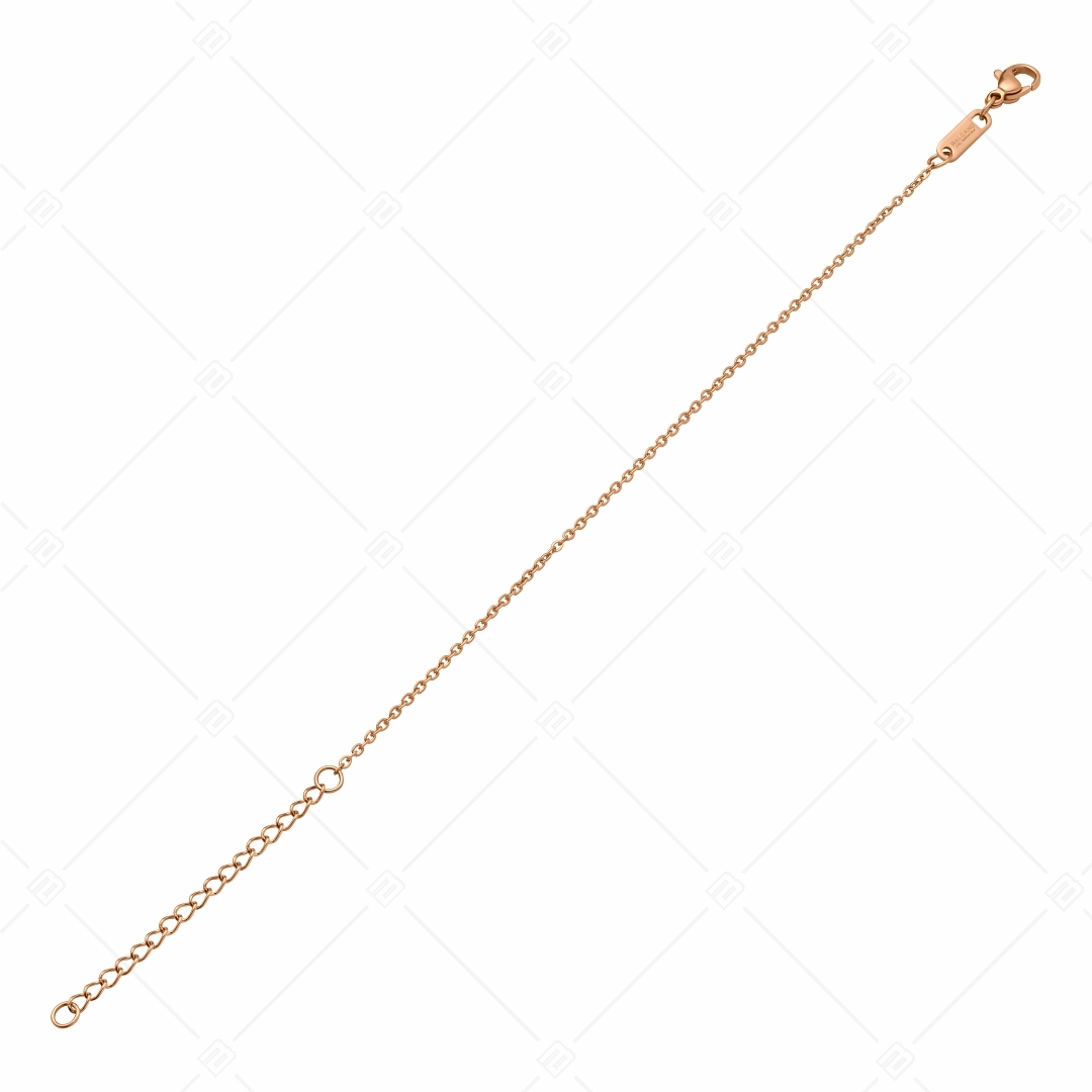 BALCANO - Flat Cable / Stainless Steel Flattened Cable Chain-Bracelet, 18K Rose Gold Plated - 1,5 mm (441252BC96)