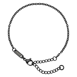 BALCANO - Flat Cable / Stainless Steel Flattened Cable Chain-Bracelet, Black PVD Plated - 2 mm