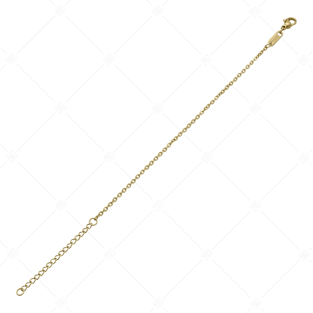 BALCANO - Flat Cable / Stainless Steel Flattened Cable Chain-Bracelet, 18K Gold Plated - 2 mm (441253BC88)