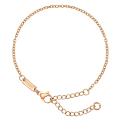 BALCANO - Flattened Cable Chain bracelet, 18K rose gold plated - 2 mm