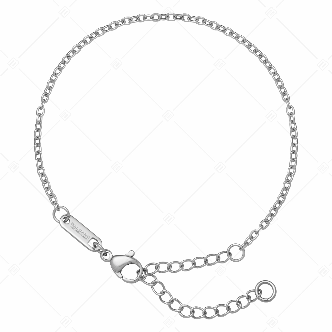 BALCANO - Flat Cable / Stainless Steel Flattened Cable Chain-Bracelet, High Polished - 2 mm (441253BC97)
