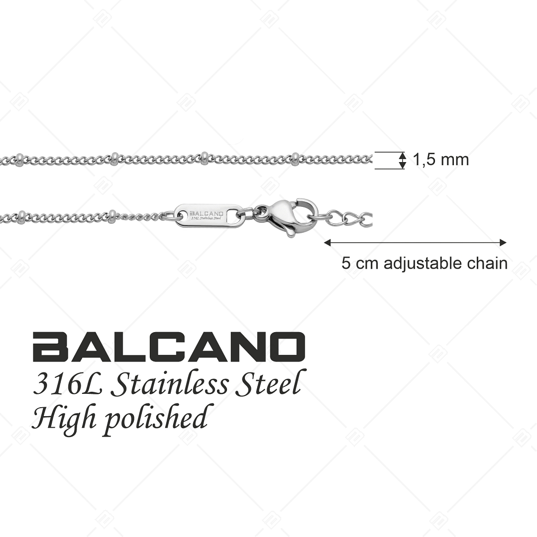 BALCANO - Saturn / Bracelet Pancer maillons à baies en acier inoxydable avec hautement polie - 1,5 mm (441262BC97)