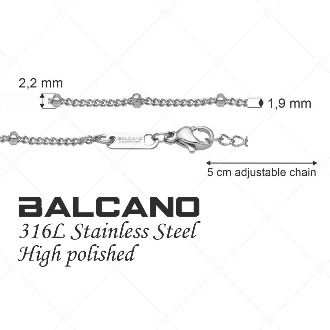 BALCANO - Saturn / Edelstahl Pancerkette-Armband mit Kugeln und Hochglanzpolierung - 2 mm (441263BC97)