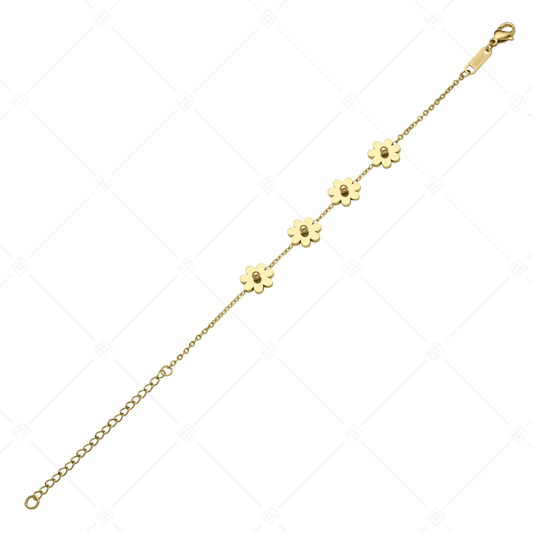 BALCANO - Marguerite / Bracelet en acier inoxydable avec pendentif marguerite plaqué or 18K (441276BC88)