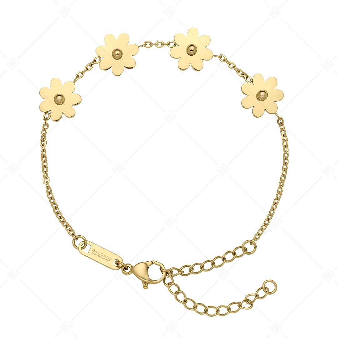 BALCANO - Marguerite / Stainless Steel Bracelet With Daisy Shape, 18K Gold Plated (441276BC88)