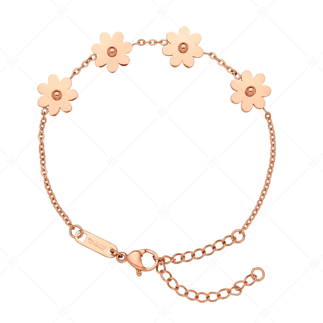 BALCANO - Marguerite / Bracelet en acier inoxydable avec pendentif marguerite et plaqué or rose 18K (441276BC96)