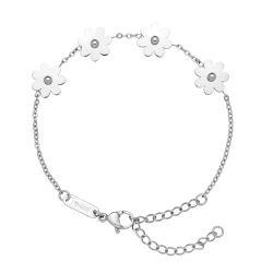 BALCANO - Marguerite / Bracelet en acier inoxydable avec pendentif marguerite avec et hautement polie