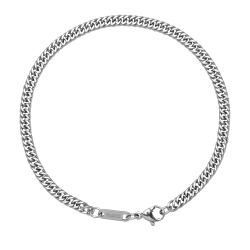 BALCANO - Duble Curb / Stainless Steel Double Curb Chain-Bracelet, High Polished - 4 mm