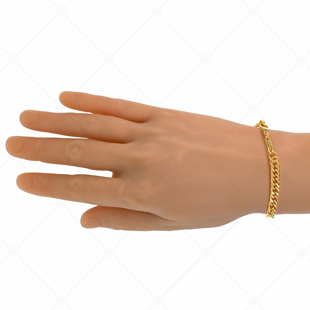 BALCANO - Double Curb / Double Curb Chain Bracelet, 18K Gold Plated - 6 mm (441288BC88)