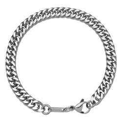 BALCANO - Double Curb / Double bracelet pancer en acier inoxydable avec polissage à haute brillance - 6 mm