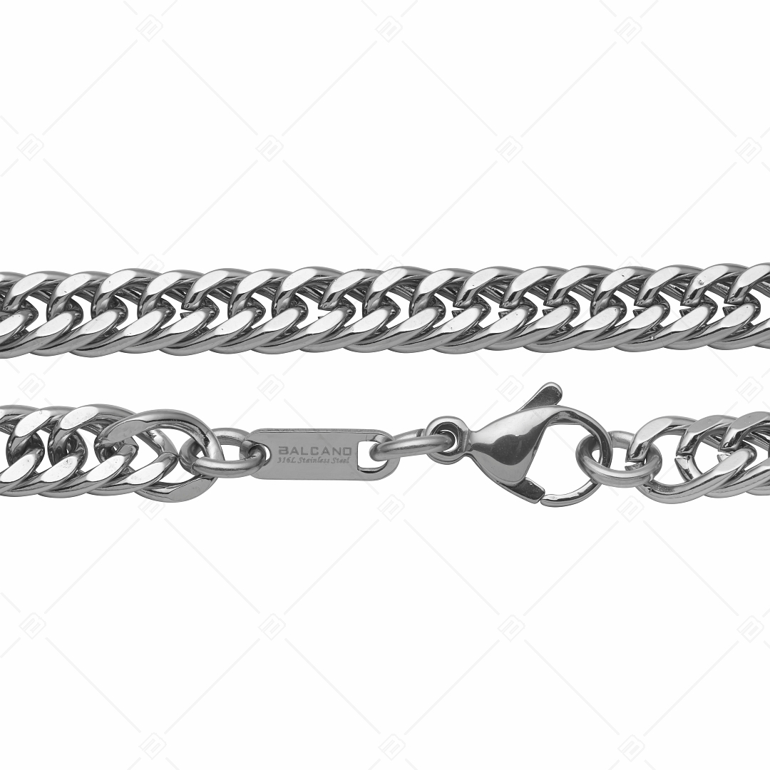 BALCANO - Double Curb / Bracelet  type double pancer en acier inoxydable avec hautement polie - 6 mm (441288BC97)