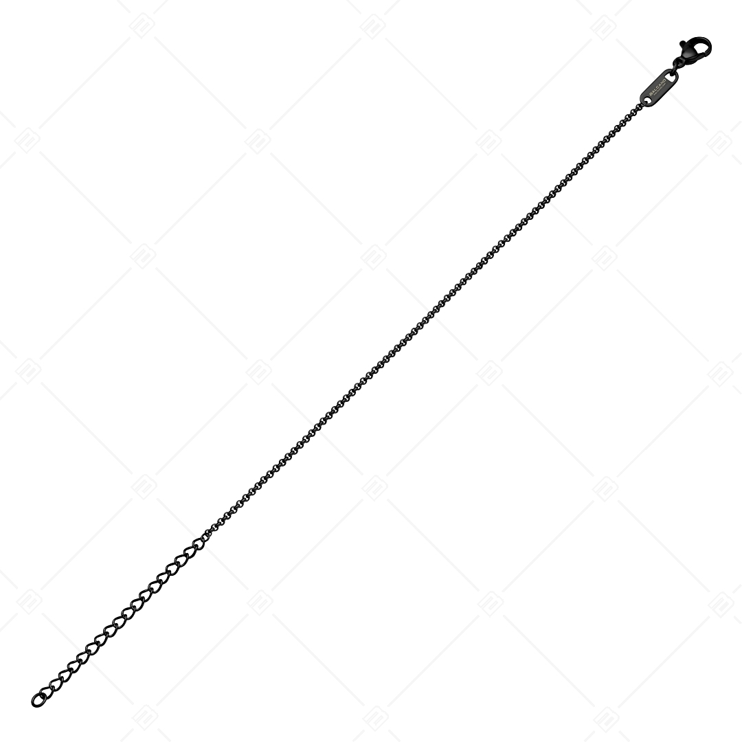 BALCANO - Belcher / Bracelet  type chaîne à maille rolo en acier inoxydable avec plaqué PVD noir - 1,5 mm (441302BC11)
