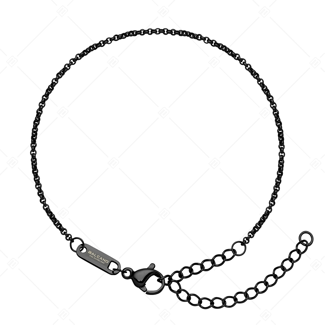 BALCANO - Belcher / Edelstahl Belcher Ketten-Armband mit schwarzer PVD-Beschichtung - 1,5 mm (441302BC11)