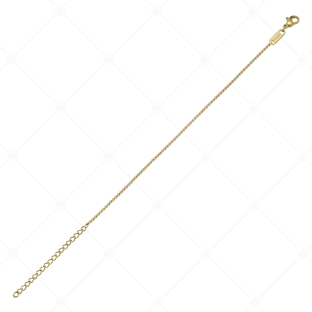 BALCANO - Belcher / Bracelet  type chaîne à maille rolo en acier inoxydable plaqué or 18K - 1,5 mm (441302BC88)