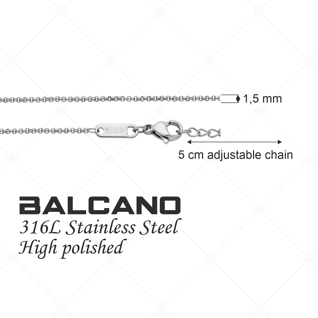 BALCANO - Belcher / Edelstahl Belcher Ketten-Armband  mit Hochglanzpolierung - 1,5 mm (441302BC97)
