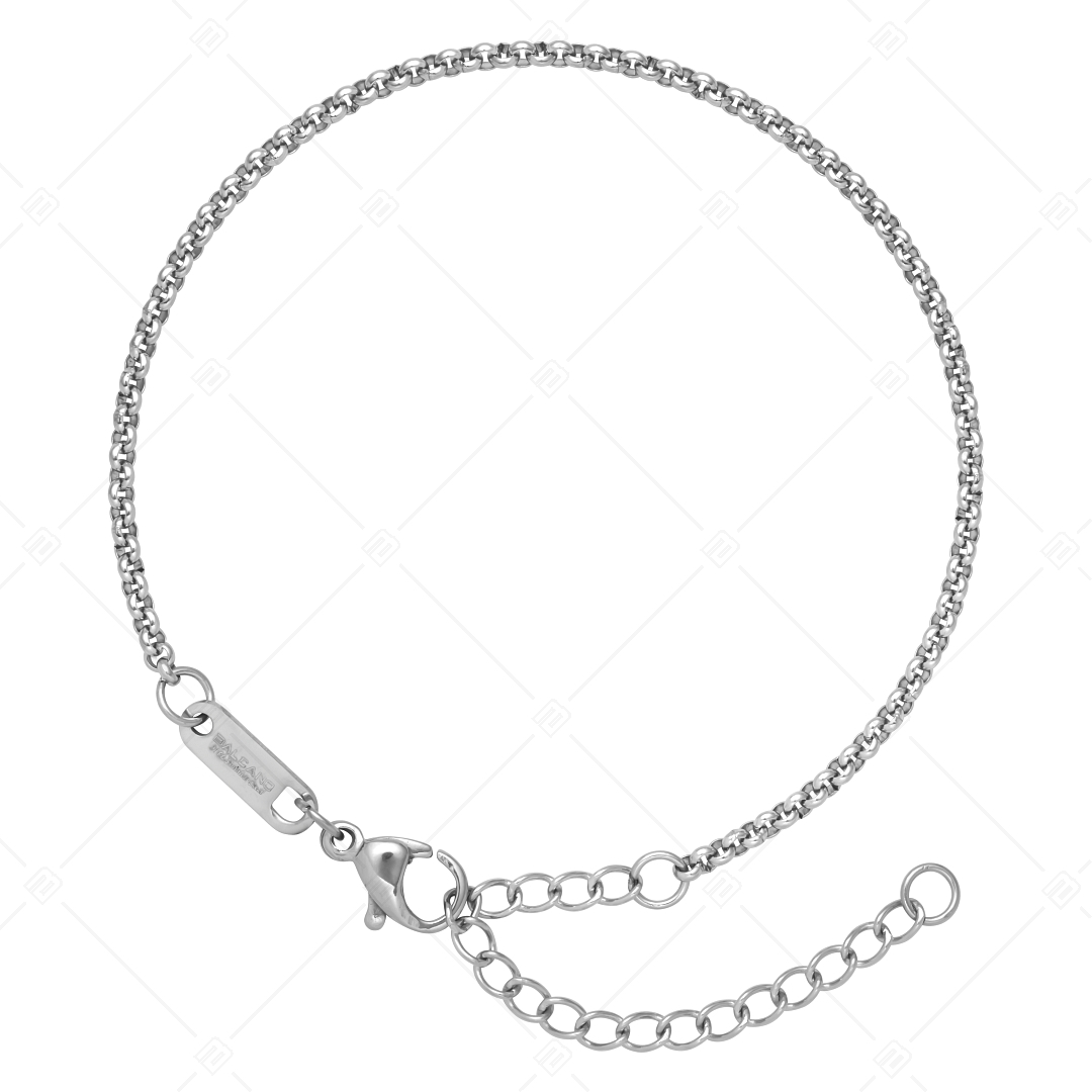 BALCANO - Belcher / Bracelet type chaîne à maille rolo en acier inoxydable avec hautement polie - 2 mm (441303BC97)